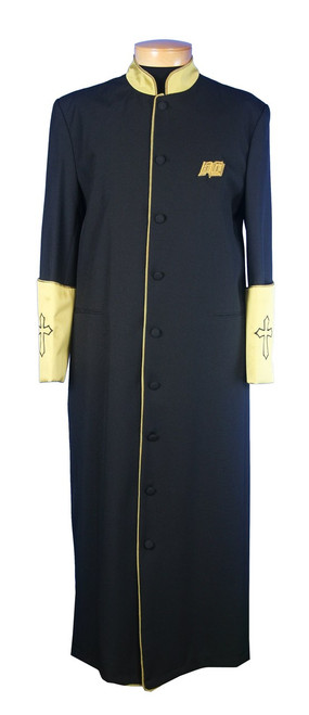 Men's Clergy Robe in Black and Gold