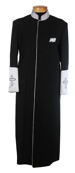 Men's Clergy Robe in Black and Silver