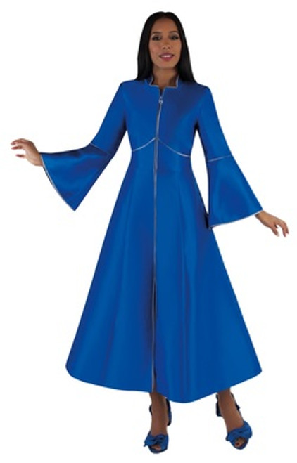 02. Ladies 1-Piece Preaching Robe Dress With Zipper Front - 3 Colors Available