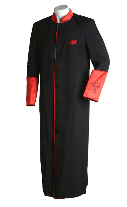 Men's Asbury Clergy Robe in Black & Red