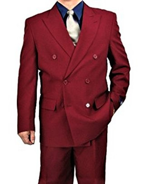 CLOSEOUT: 6x2 Double Breasted Suit in Burgundy (Limited Sizes Available)