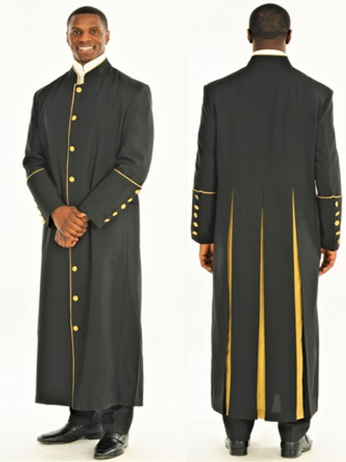 Men's Adam Clergy Robe in Black & Gold