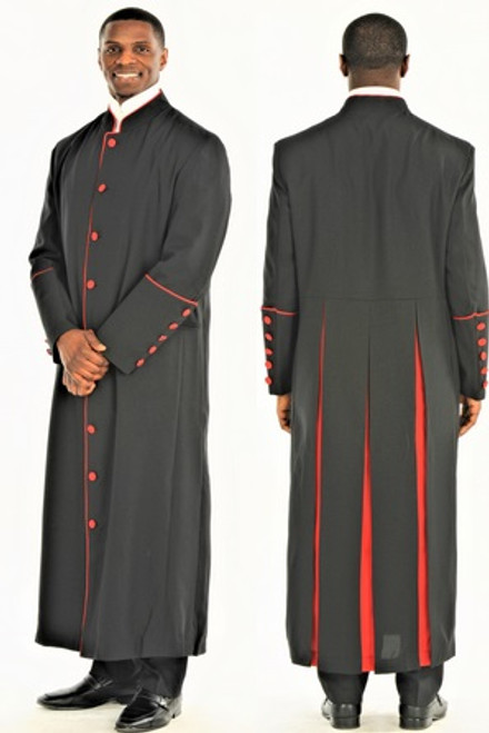Men's Adam Clergy Robe in Black & Red