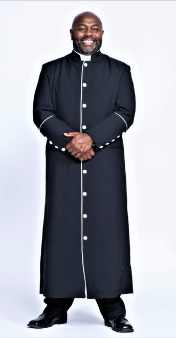 Men's Adam Clergy Robe in Black & White