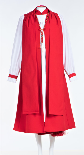 0001 Ladies Apostle Vestment In Red -  8 Pieces Included