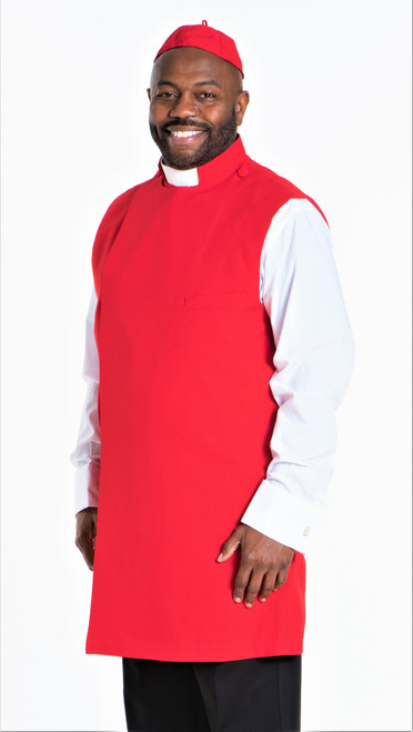 Clergy Apron Set In Red With Matching Zucchetto