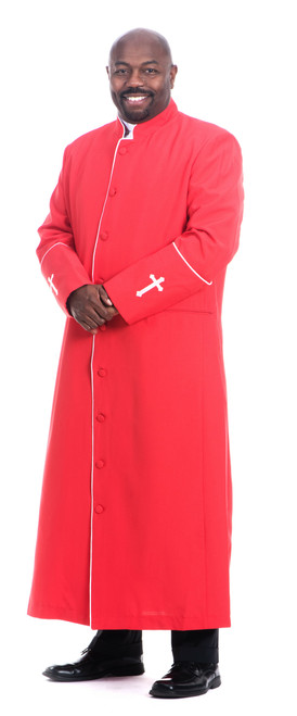 CLOSEOUT: Men's Preacher Clergy Robe in Red & White