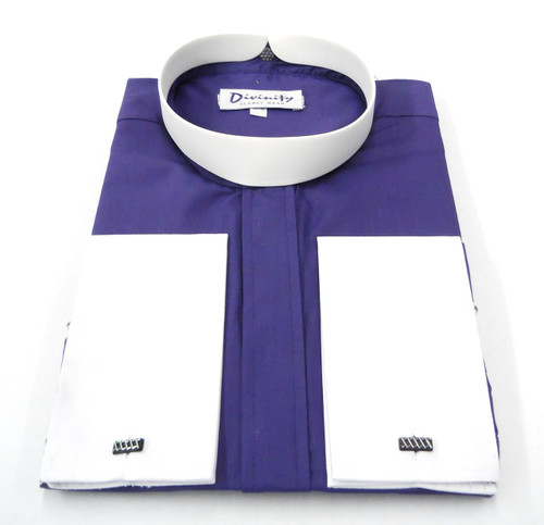 Bishop Collar Clergy Shirt In Purple