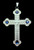Pectoral Cross & Chain Set In Silver with Royal Set Stones - Double Sided