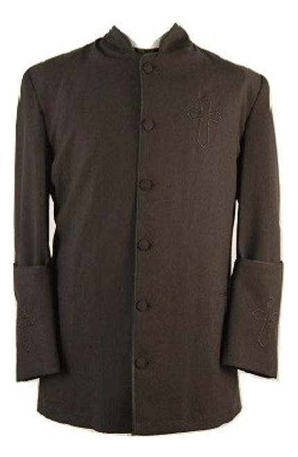 Trinity Clergy Jacket For Men In Black On Black
