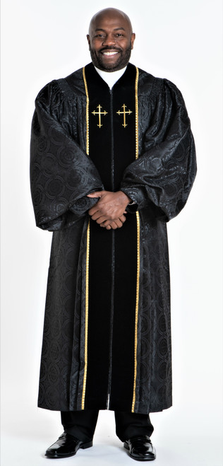Men's JT Wesley Pulpit Robe in Black