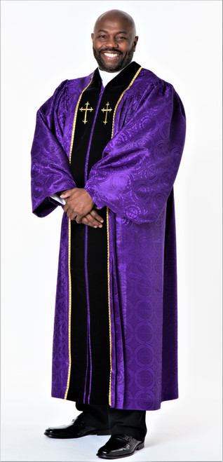Men's JT Wesley Pulpit Robe in Purple