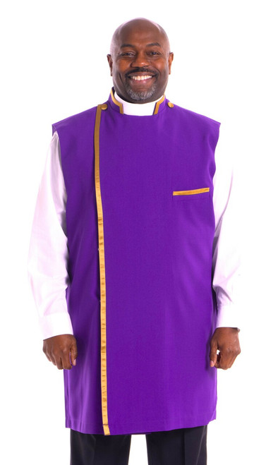 Modern Clergy Apron In Purple & Gold