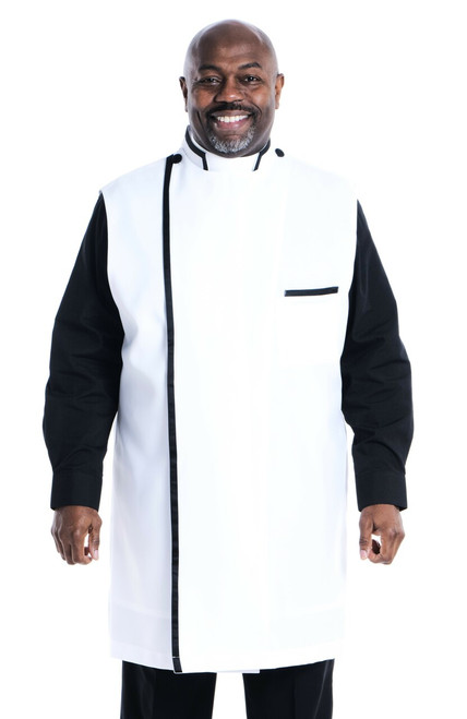 Modern Clergy Apron In White & Black