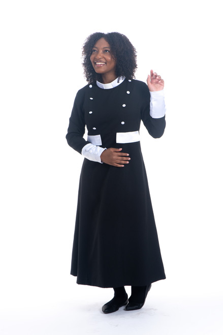 Modern Evangelist Clergy Dress In Black & White