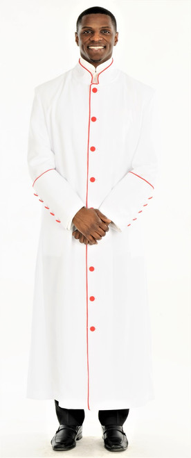 Men's Adam Clergy Robe in White & Red