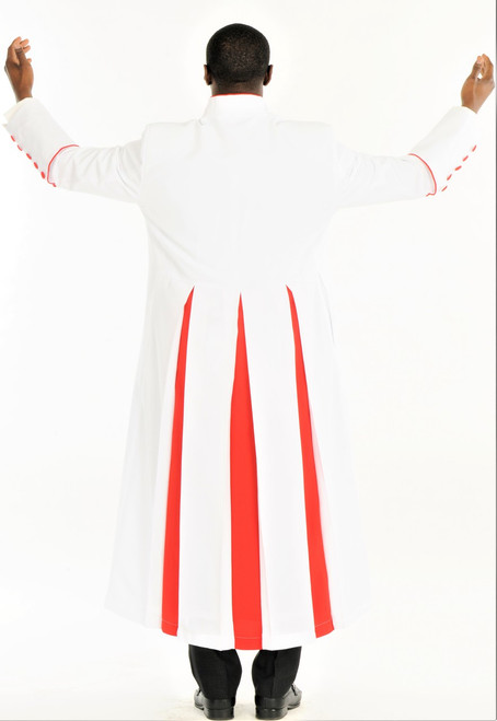 Men's Adam Clergy Robe in White & Red