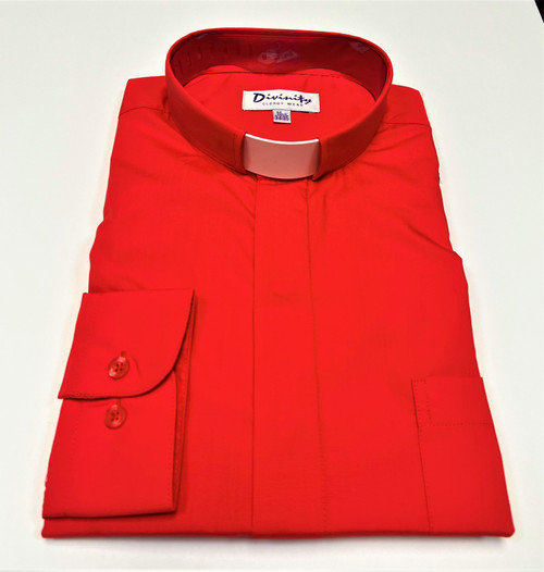 Men's Tab Collar Clergy Shirt In Red