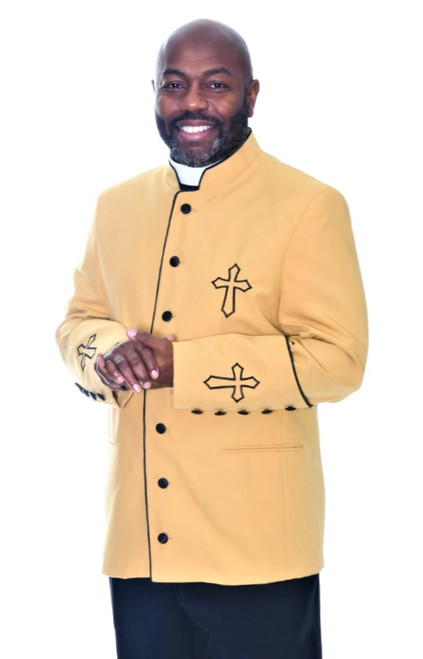 Trinity Clergy Jacket For Men In Gold & Black
