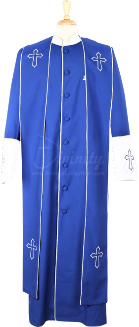 Men's Asbury Clergy Robe & Stole Set In Royal & White